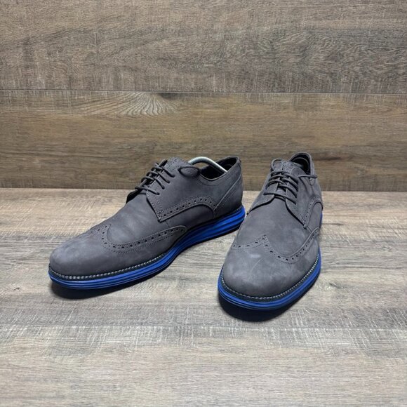 Cole Haan Gray Suede Wingtip Style Oxford Shoe Men's Size 12 - Picture 1 of 7